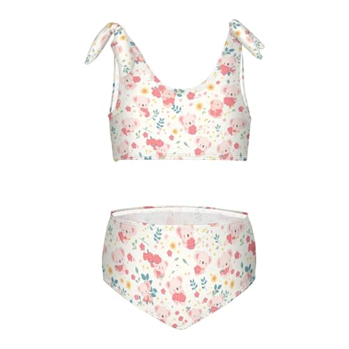 FRODOTGV Koala Ensemble bikini 2 pièces pour bébé fille à séchage rapide avec bretelles mignonnes, Koala Cute Baby, 4 Ans