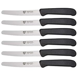 GRÄWE Tafelmesser 6 Stück, Messerset zum Schneiden, 6er Pack Brötchenmesser, Frühstücksmesser mit einseitigem…