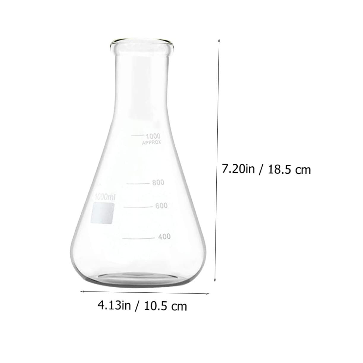 GLEAVI 5pcs High Borosilicate Conical Flasks Thickened Flat Bottom Erlenmeyer Flasks for Lab Education and Research Eco-Friendly Glass