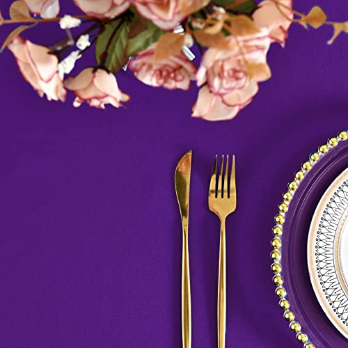 Kaipho Purple Square Tablecloth Waterproof Stain Resistant Wrinkle Free Table Cloth 210Gsm Polyester Wipeable Table Cover For Party, Banquet, Indoor And Outdoor - Rectangle/Rectangular, 60 X 60 Inch #TOP6