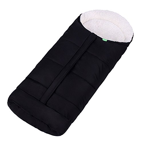 LULANDO La chancelière d'hiver imperméable à l'eau pour la poussette de bébé, la chancelière douce et durable, la chancelière résistante au vent haute qualité (Black) Cover