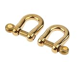 Material: Messing Baoblaze 2 Stück Hochfeste Rundschäkel Schäkel Verbinder aus Messing für Stahlkette Drahtseil Stahlseil - 6 mm