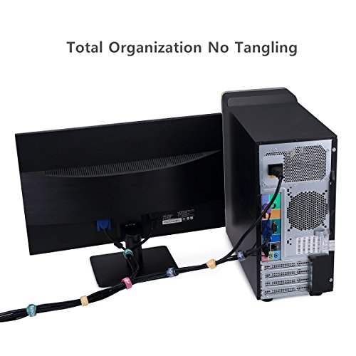 Reusable Cable Ties, Trilancer Cord Wraps, Adjustable Strap Fastener, Cable Organizer, Fastening Hook And Loop, 8 Inches, 4 Colors, 50 Pcs #TOP3