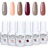 Perfect Summer Soak Off Gel Nail Polish - LED Gel Polish, Pack of 6 Colors 8ML#001