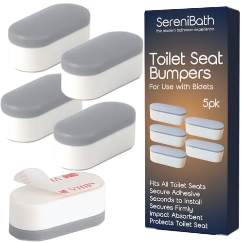 Toilet Seat Bumpers for Use with Bidet - Stops Sliding & Wobbling - Distributes Weight Evenly to...