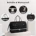 Wedama Weekender Bags for Women, Large Travel Duffel Bag with Shoe Compartment, Carry on Overnight Bag with Toiletry Makeup Bag, Gym Duffel Bag Travel Tote Bag for Travel Gym Camping Hospital, Black