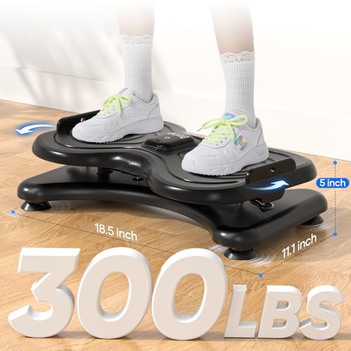 Waist Twister Machine with LCD Display，Noiseless Ab Workout Board and Resistance Bands，Slim Waist Machine with Anti-Slip, Home Gym Equipment for Women & Men Black - Thumbnail 3