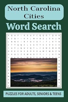 North Carolina Cities: Word Searches with Easy-to-Read Print about North Carolina Cities, Locations and more - 6x9 inches, 110 pages - 50+ Puzzles ... Gift for Vacation, Holidays and Free Times