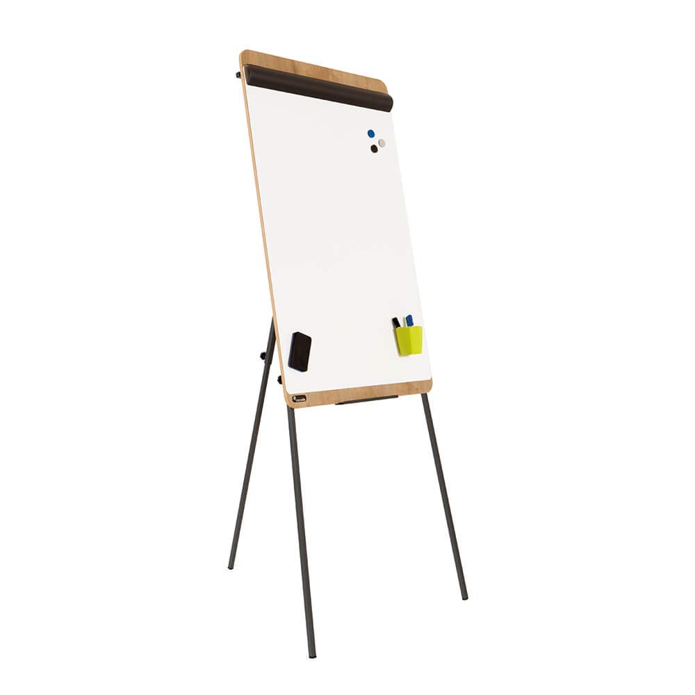 Rocada | Flipchart NATURAL | HxB 1950 x 690 mm, Rahmen in Holzoptik, dreibeinig