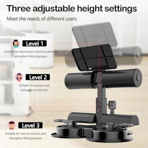 Appareil musculation abdos avec 3 ventouses et support de téléphone