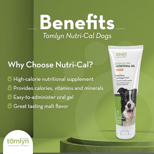 Tomlyn High Calorie Nutritional Gel for Dogs, (Nutri-Cal) 4.25oz (4 Pack)