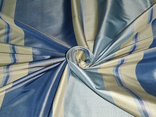 Taffetas de soie rayures bleues 137cm tissu luxe grand teint TAFNEWS7