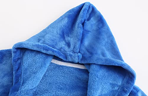 Image of Kids Hooded Bathrobe Girls Soft Plush Hooded Flannel Pajamas Sleepwear Boys Spa Robe