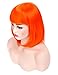 Morvally Short Straight Bob Wig Heat Resistant Hair with Blunt Bangs Natural Looking Cosplay Costume Daily Wigs (12