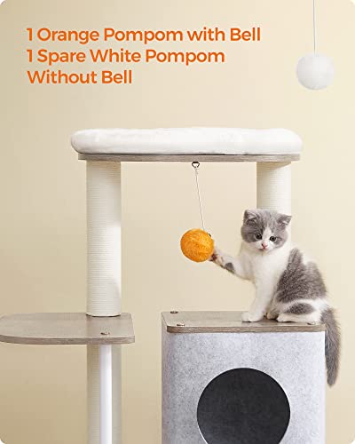 Feandrea Cat Tree With Litter Box Enclosure, 2-In-1 Modern Cat Tower For Indoor Cats, 46.5-Inch Cat Condo With 2 Scratching Posts, Cat Cave, Removable Washable Cushions, Greige Upcl111G01 #TOP7