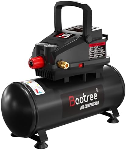 Portable Air Compressor, 4 Gallon Max 110PSI Oil Free Air Compressor Tank, 0.5HP Motor 0.6SCFM@90 PSI,1.0SCFM@40PSl Garage Air Compressors for Car Repair, Spray Painting, Woodwork Nailing