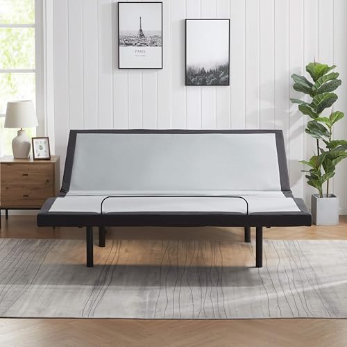 Image of Nestl 2nd Gen Queen Adjustable Bed Frame with Massage and Wireless Remote, Electric Base with Head and Foot Incline, Zero Gravity, USB Ports, Under Bed LED, No Box Spring Needed