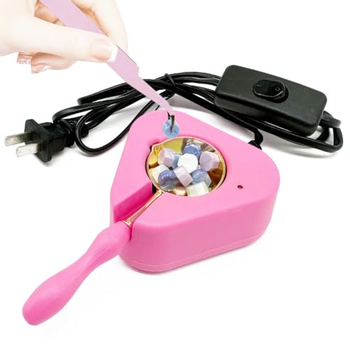 シーリングスタンプ 炉 電気炉 110v-220v 封蝋 スタンプ ワックス 炉 スプーン付き シーリングワックス 火を使わない 便利 耐久性 初心者 招待状 結婚式 記念日 誕生日 祝い 手紙 印章 封書 装飾用 DIY ギフトボックス (ピンク)