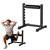 GarveeLife Bulgarian Split Squat Stand, 6-Level Adjustable Single Leg Squat Roller with 350 LBS Capacity, Thick Padding, Lower Body Specialty Machine for Home Gym, Leg Training, Black