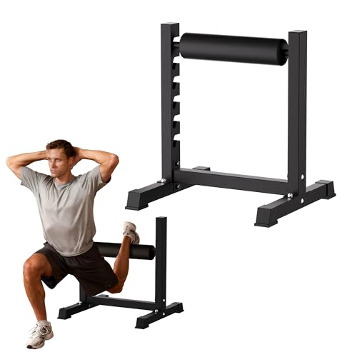 GarveeLife Bulgarian Split Squat Stand, 6-Level Adjustable Single Leg Squat Roller with 350 LBS Capacity, Thick Padding, Lower Body Specialty Machine for Home Gym, Leg Training, Black