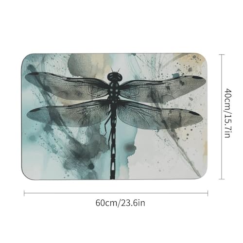 Tapis absorbant l'eau antidérapant 60x40 cm extérieur et intérieur libellule - 4