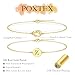 Poxtex Gold Initial Bracelets for Women, Dainty 14K Gold Plated Knot Letter Z Initial Bracelet Layered Trendy Personalized Jewelry for Women, Gifts for Christma Valentines Birthday Stuff