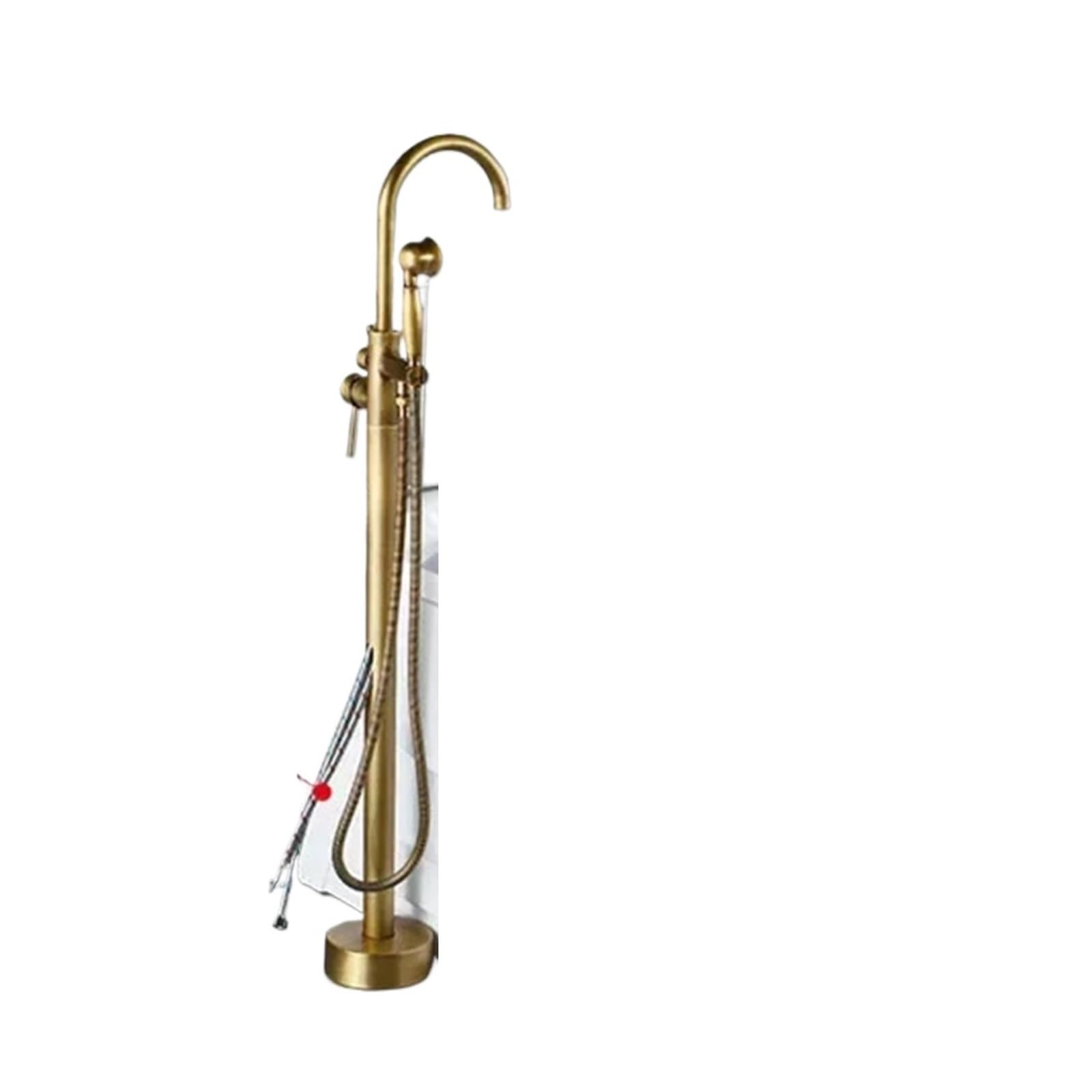 Psnklmm Color12 Brass Bathtub Faucet Swive Spout Tub Mixer Tap With Handshower Bath Shower Floor Standing Antique Bronze