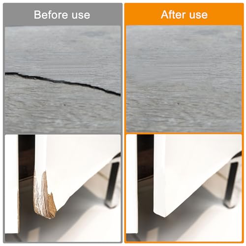 Laminat Wachs Reparaturset Weiß Grau Hartwachs Linoleum Reparaturset Fliesen PVC Vinyl Möbel Parkett Holzwachs Reparatur Boden, Ausbesserungsset Wachskitt zum auffüllen Reparieren Wax Putty Grey