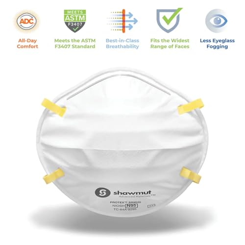 Shawmut Protex™ N95 Mask Particulate Respirators NIOSH Approved Made in the USA, Protective Face Mask, 2 Pack of 5 (Approval Number TC-84A-9295 / Model SR9520) - Thumbnail 2