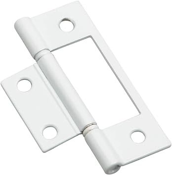 Onward 3" Non-Mortise Hinges for Bifold Door - White, Modern Style, Metal Material, White Finish, 3 Pack