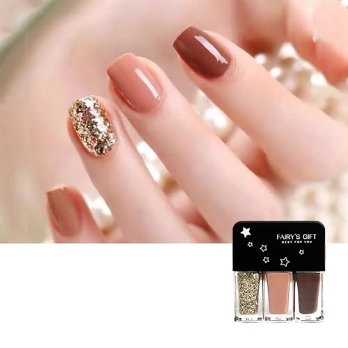 速乾 マニキュア セット 3色 油性 塗りやすい 剥がせない 持続性 爪に優しい ネイルカラー ネイルポリッシュ セルフネイル 6ml*3本 (A18)