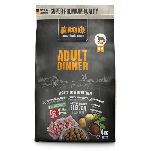 BELCANDO Adult Dinner [4 kg] Hundefutter | Trockenfutter für Hunde | Alleinfuttermittel für ausgewachsene Hunde Aller Rassen ab 1 Jahr