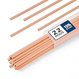 22 PCS Brazing Rods AWS BCuP-5 15% Silver Solder Phos Copper Brazing Alloy Flat Welding Rods 0.050