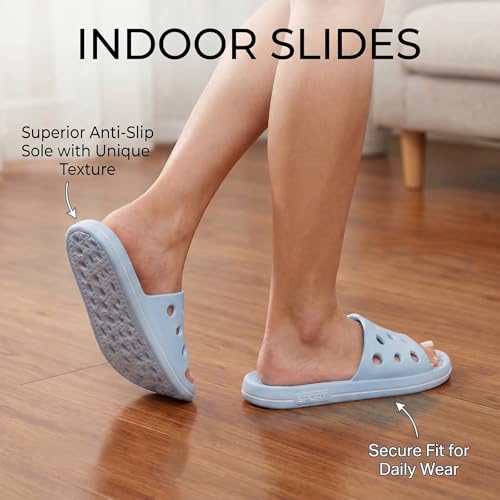 Image of FINLEEO Shower Sandals with Drainage Holes - Quick Drying Bathroom & Gym Slippers for Men and Women