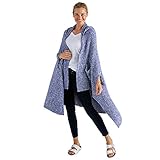Softies Women’s Marshmallow Hooded Shawl with Arm Slots Navy