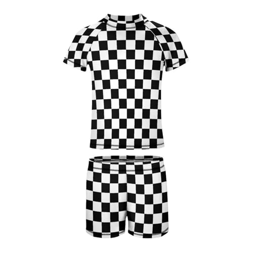 Checkered SquaresChildren's Swimsuits Boys Two Piece Suit10-12Y（150cm）4