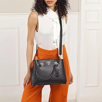 Borsetta Guess NOELLE LUXURY SATCHEL - In Poliuretano, Design Alla Moda, 26x19x6 Cm