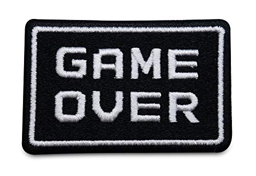 Finally Home Écusson Thermocollant | Game over | Patch à coller au fer à repasser ou à coudre | Pièce de décoration ou réparation pour vêtement, jean,...