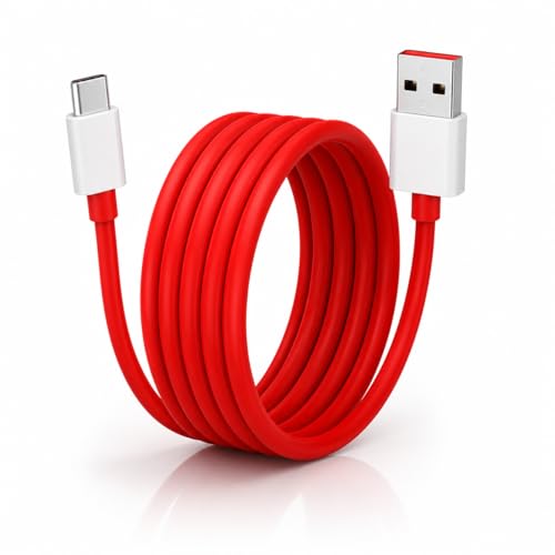 Image of 65w Type C to USB Cable | Compatible with with 13 /13R /13S /12R /11R /10R /10T /10 /10 Pro /9 /9 Pro /8 /8 Pro /7 Pro /7T Pro /Nord /CE 3 Lite | Nord Power 5G Delivery for SuperVOOC | Original Ultra-Fast Charging