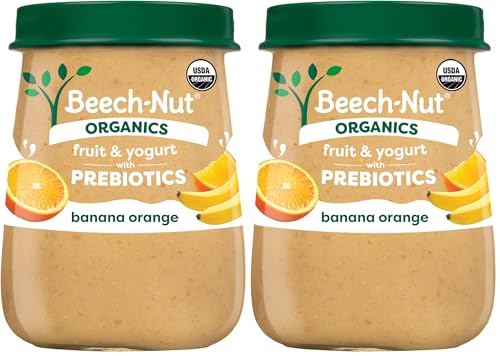 Beech-Nut Organic Fruit & Yogurt Baby Food Jars with Prebiotics,