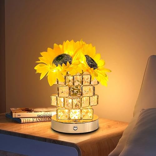 Sunflower Gifts For Women, LED Flower Lamp In Glass Dome, Sunflowers