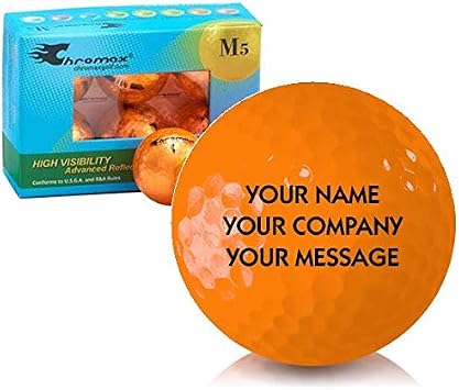 Chromax Metallic Orange Personalized M5 Golf Balls - 6-Pack
