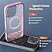 Magnetic Case for iPhone 13 Pro Max Phone Case with Privacy Screen Protector 2X,Compatible with MagSafe,Invisible Kickstand [20FT Protection],Translucent Matte Shockproof Cover for 13 ProMax,Black