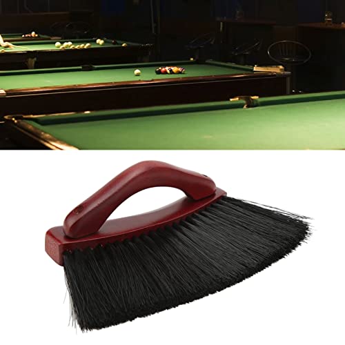 SHYEKYO Pool Table Brush, Wooden Handle, Arc Shaped, Compact, Portable, Felt Cloth