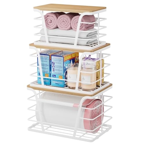 TIDIIABODE 3 Pack Trash Bag Holder Dispenser,Kitchen Organization and Storage, Stackable S...