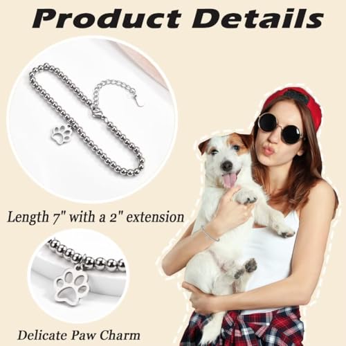 OAVOOK Dog Mom Gifts for Women Dog Lovers Gifts Paw Print Bracelet Christmas, Birthday, Valentine's Day Gifts — view 5