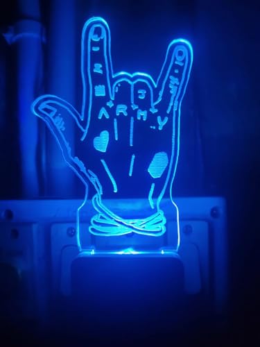 Image of 3D Optical Illusion BTSs4 Acrylic Night Lamp, 7 Colors RGB Auto Color Changing Led Plug and Play Night Light Lamp (Acrylic, Multi Color, Pack of 1) (BTSs4)