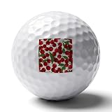 Wsoihfec Red Cherries Golf Ball For Rubber,Golf Balls Maximized Distance,Personalized Golf Balls For Golfers,Dads