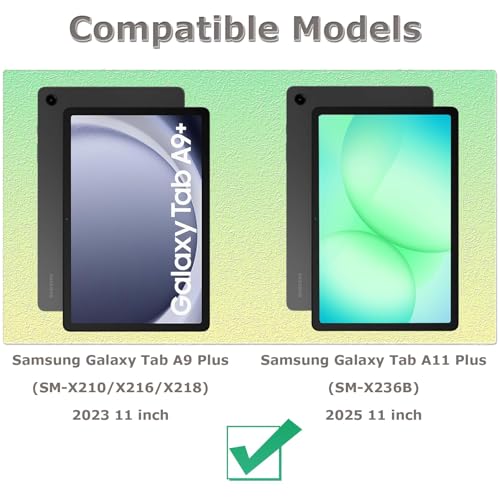 ATOOZ for Samsung Galaxy Tab A11 Plus/A9 Plus Case 11 Inch (SM-X236B/SM-X210/X216/X218),Soft Silicone Kids Case for Samsung A11+/A9+ Tablet 11 Inch 2025 2023 with Stands (Red)