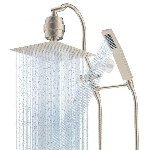 Hibbent All Metal 12'' Filtered Rainfall Shower Head Combo, High